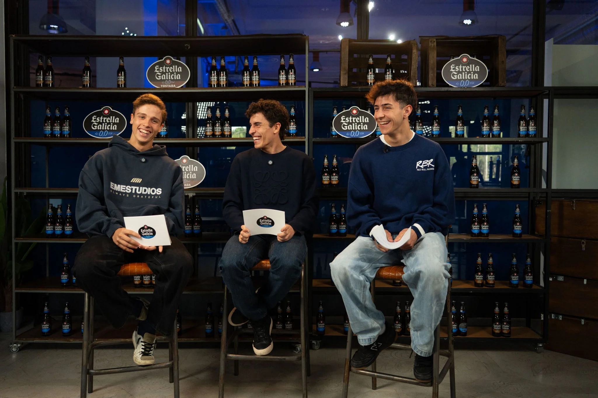 Marc Márquez, Diogo Moreira y Jose Antonio Rueda en entrevista cruzada