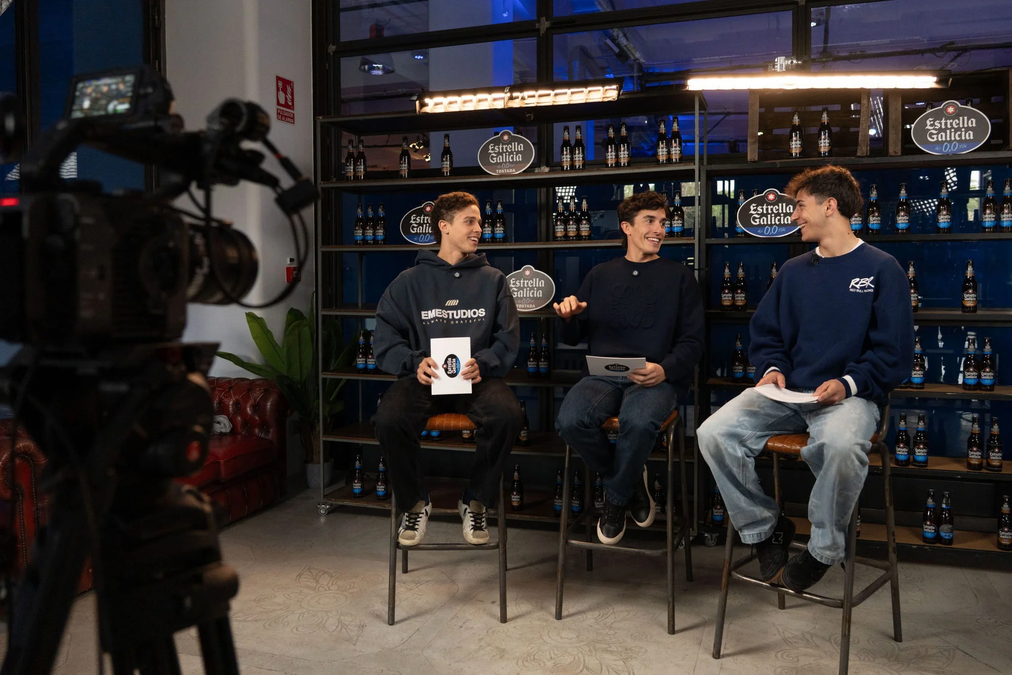 Marc Márquez, Diogo Moreira y Jose Antonio Rueda en entrevista cruzada