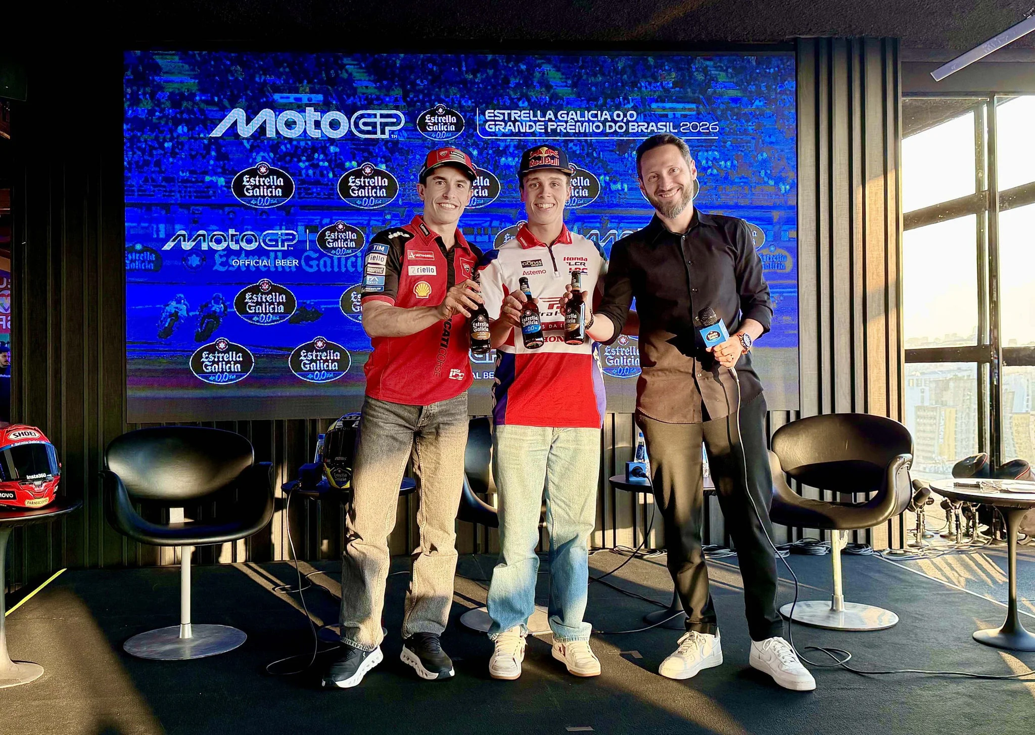 Rueda de prensa Estrella Galicia 0,0 con Marc Márquez y Diogo Moreira